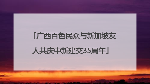 广西百色民众与新加坡友人共庆中新建交35周年