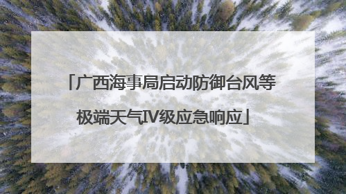 广西海事局启动防御台风等极端天气IV级应急响应
