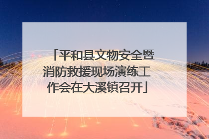 平和县文物安全暨消防救援现场演练工作会在大溪镇召开