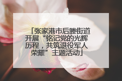 张家港市后塍街道开展“铭记党的光辉历程，共筑退役军人荣耀”主题活动