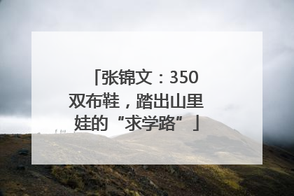 张锦文：350双布鞋，踏出山里娃的“求学路”