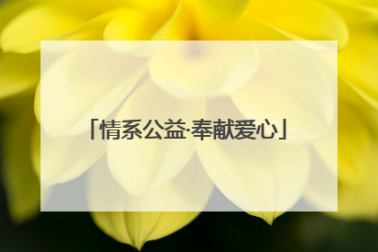 情系公益·奉献爱心