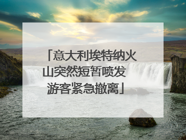 意大利埃特纳火山突然短暂喷发 游客紧急撤离