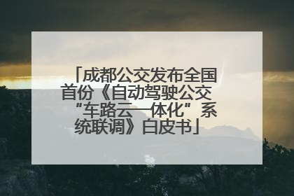 成都公交发布全国首份《自动驾驶公交“车路云一体化”系统联调》白皮书