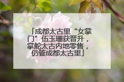 成都太古里“女掌门”伍玉珊获晋升，掌舵太古内地零售，仍管成都太古里