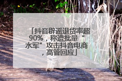 抖音辟谣退货率超90%，称遭批量“水军”攻击抖音电商，高管回应