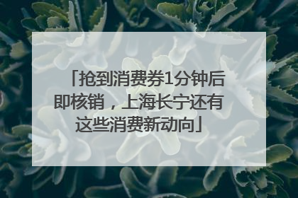抢到消费券1分钟后即核销，上海长宁还有这些消费新动向