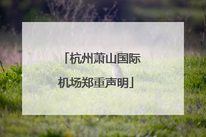 杭州萧山国际机场郑重声明