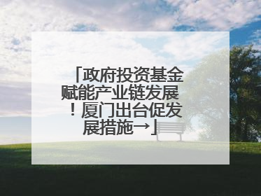 政府投资基金赋能产业链发展！厦门出台促发展措施→