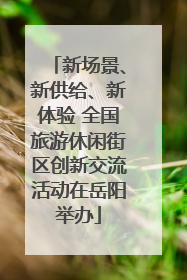 新场景、新供给、新体验 全国旅游休闲街区创新交流活动在岳阳举办