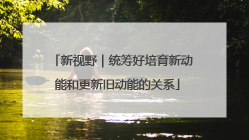 新视野｜统筹好培育新动能和更新旧动能的关系