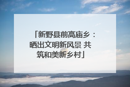 新野县前高庙乡：晒出文明新风景 共筑和美新乡村