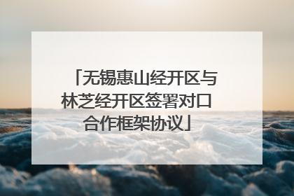 无锡惠山经开区与林芝经开区签署对口合作框架协议