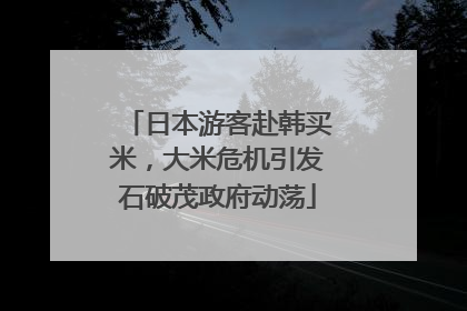 日本游客赴韩买米，大米危机引发石破茂政府动荡