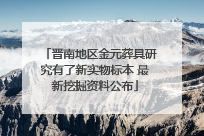 晋南地区金元葬具研究有了新实物标本 最新挖掘资料公布