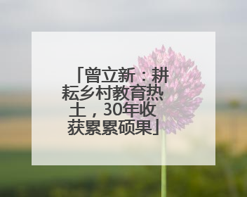 曾立新：耕耘乡村教育热土，30年收获累累硕果