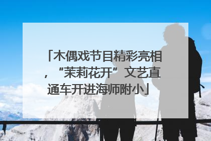 木偶戏节目精彩亮相，“茉莉花开”文艺直通车开进海师附小
