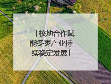 校地合作赋能冬枣产业持续稳定发展