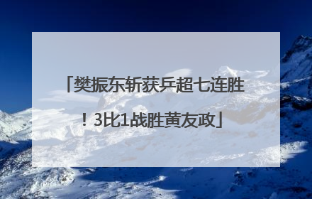 樊振东斩获乒超七连胜！3比1战胜黄友政