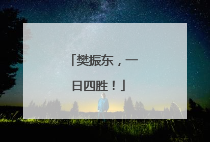 樊振东，一日四胜！