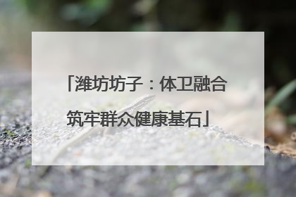 潍坊坊子：体卫融合筑牢群众健康基石