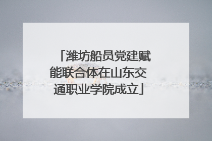 潍坊船员党建赋能联合体在山东交通职业学院成立