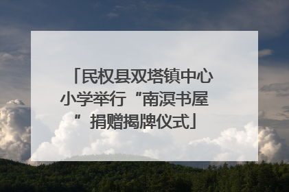 民权县双塔镇中心小学举行“南溟书屋”捐赠揭牌仪式