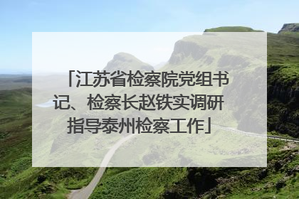 江苏省检察院党组书记、检察长赵铁实调研指导泰州检察工作