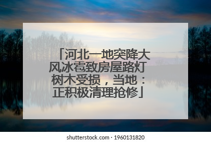 河北一地突降大风冰雹致房屋路灯树木受损，当地：正积极清理抢修