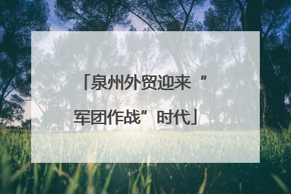 泉州外贸迎来“军团作战”时代
