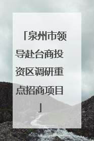 泉州市领导赴台商投资区调研重点招商项目