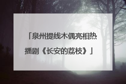 泉州提线木偶亮相热播剧《长安的荔枝》