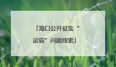 海口公开征集“运霸”问题线索