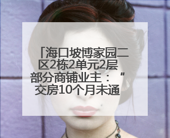 海口坡博家园二区2栋2单元2层部分商铺业主：“交房10个月未通自来水”