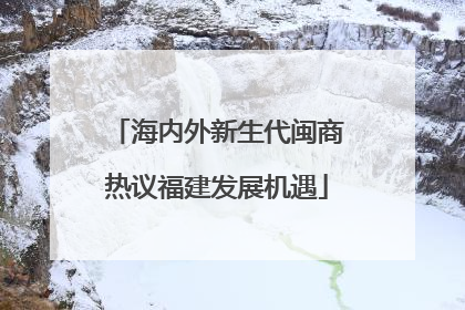 海内外新生代闽商热议福建发展机遇