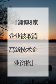 淄博8家企业被取消高新技术企业资格
