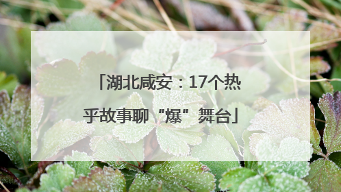 湖北咸安：17个热乎故事聊“爆”舞台