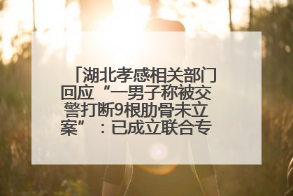 湖北孝感相关部门回应“一男子称被交警打断9根肋骨未立案”：已成立联合专班开展工作