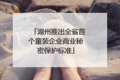 湖州推出全省首个童装企业商业秘密保护标准