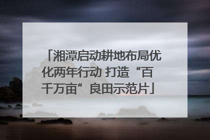 湘潭启动耕地布局优化两年行动 打造“百千万亩”良田示范片