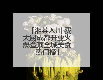 湘菜入川 费大厨成都开业火爆登顶全城美食热门榜