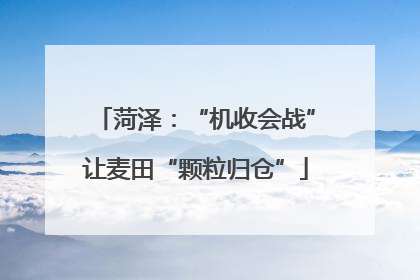菏泽：“机收会战”让麦田“颗粒归仓”