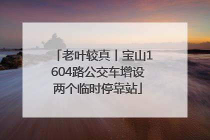 老叶较真丨宝山1604路公交车增设两个临时停靠站