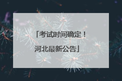 考试时间确定！河北最新公告