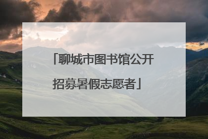 聊城市图书馆公开招募暑假志愿者