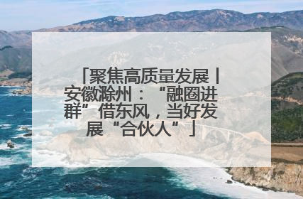 聚焦高质量发展丨安徽滁州：“融圈进群”借东风，当好发展“合伙人”