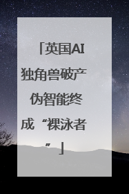 英国AI独角兽破产 伪智能终成“裸泳者”