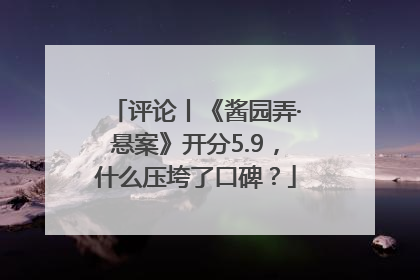 评论丨《酱园弄·悬案》开分5.9，什么压垮了口碑？