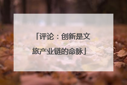 评论：创新是文旅产业链的命脉