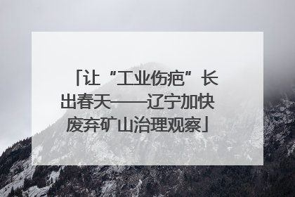 让“工业伤疤”长出春天——辽宁加快废弃矿山治理观察